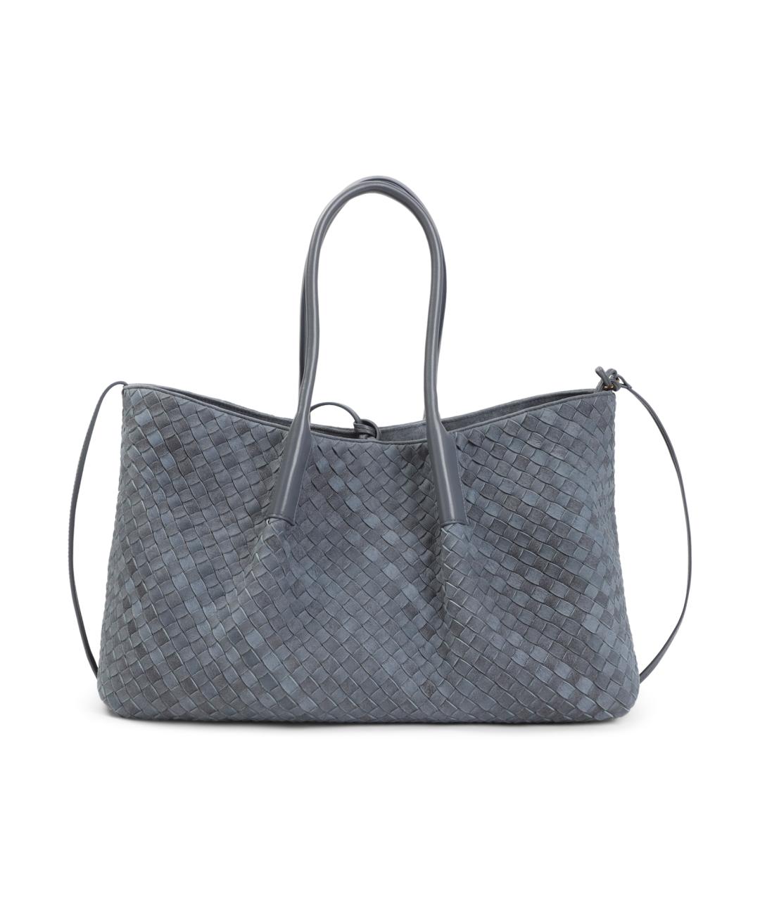 BOTTEGA VENETA Голубая замшевая сумка тоут, фото 1