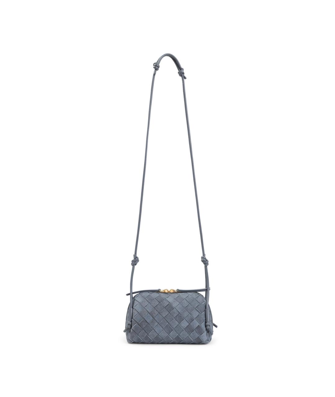 BOTTEGA VENETA Голубая замшевая сумка через плечо, фото 1