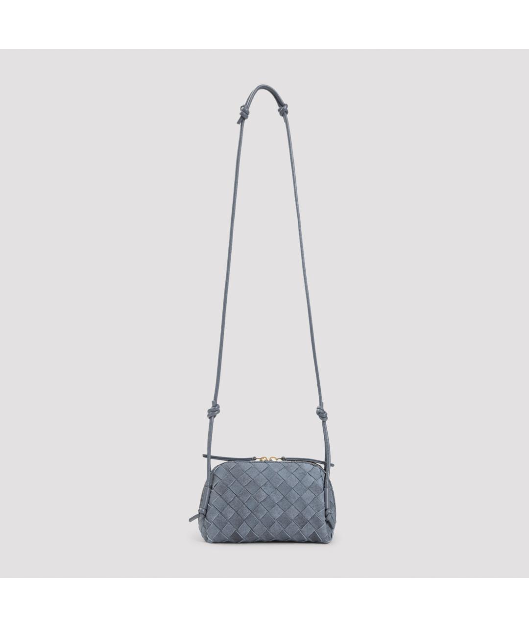 BOTTEGA VENETA Голубая замшевая сумка через плечо, фото 3