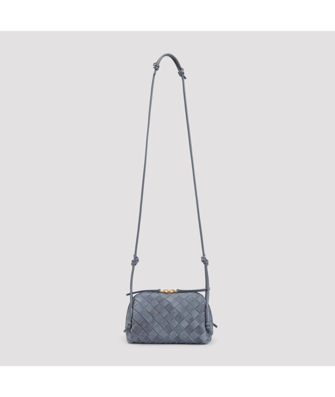 BOTTEGA VENETA Голубая замшевая сумка через плечо, фото 2
