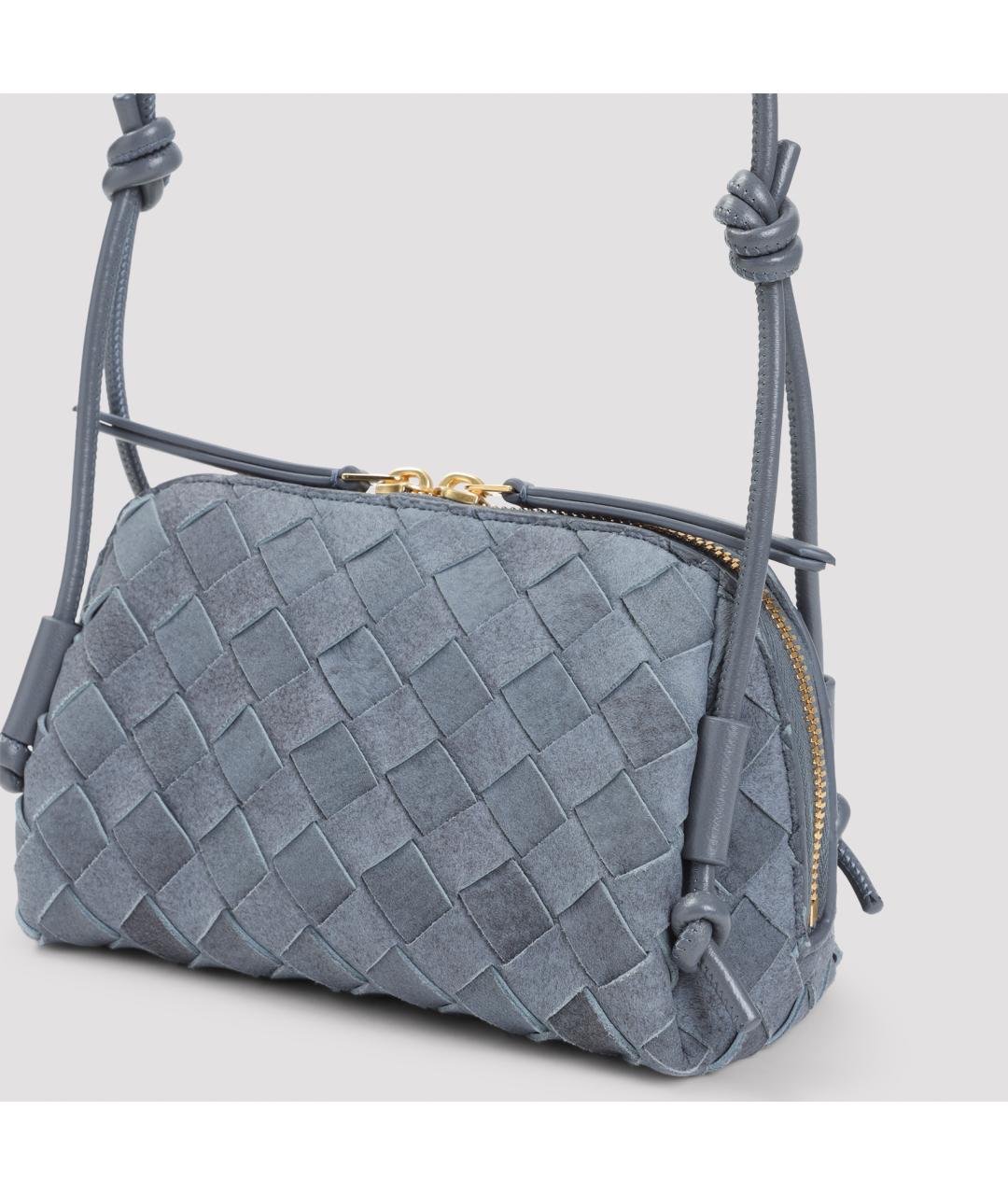 BOTTEGA VENETA Голубая замшевая сумка через плечо, фото 4