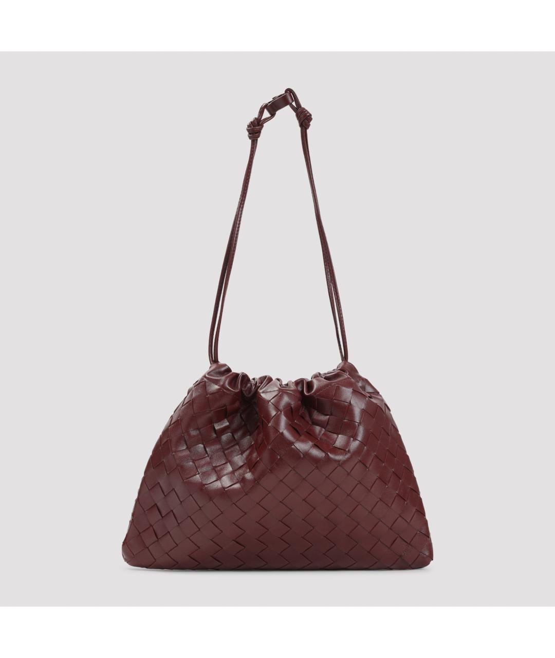 BOTTEGA VENETA Бордовая кожаная сумка с короткими ручками, фото 2