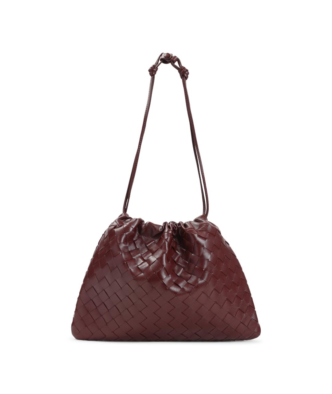 BOTTEGA VENETA Бордовая кожаная сумка с короткими ручками, фото 1
