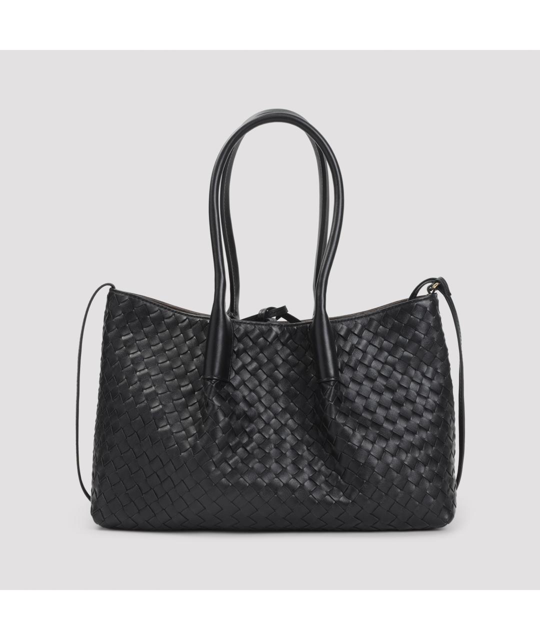 BOTTEGA VENETA Черная кожаная сумка через плечо, фото 2