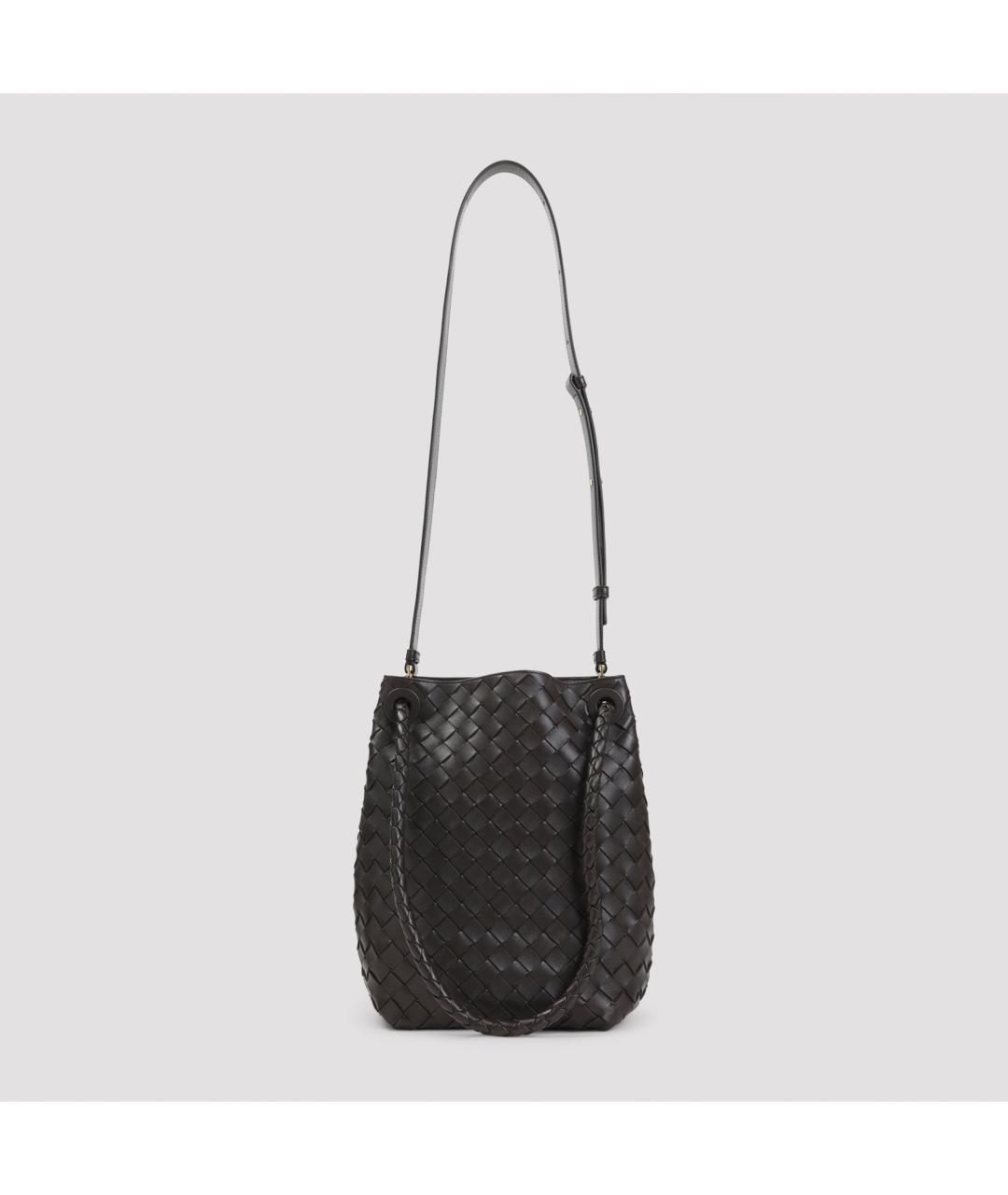 BOTTEGA VENETA Черная кожаная сумка через плечо, фото 2