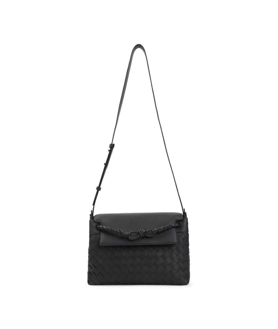 BOTTEGA VENETA Черная кожаная сумка через плечо, фото 1
