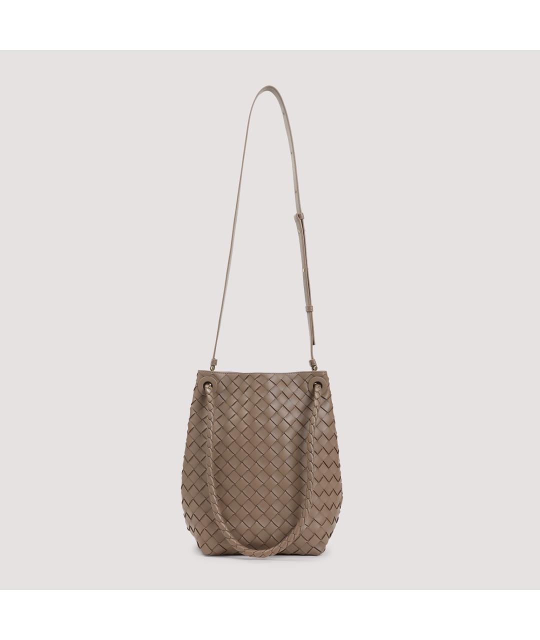 BOTTEGA VENETA Коричневая кожаная сумка через плечо, фото 2