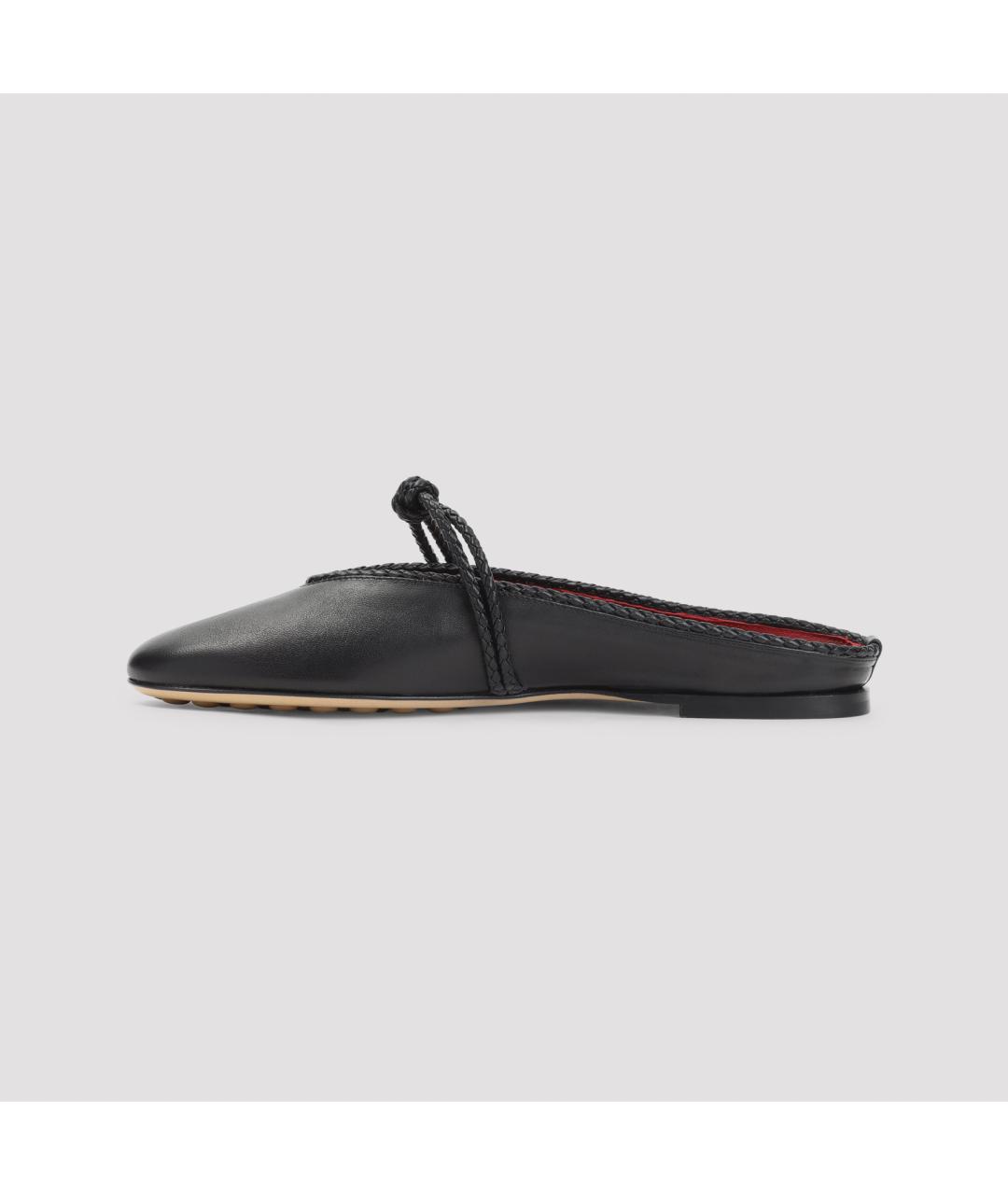 BOTTEGA VENETA Черные кожаные мюли, фото 2