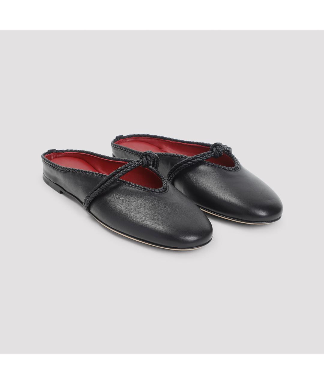 BOTTEGA VENETA Черные кожаные мюли, фото 3
