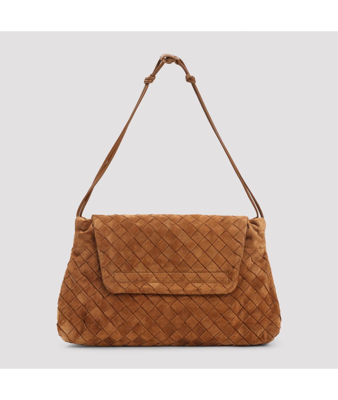 BOTTEGA VENETA Коричневая замшевая сумка с короткими ручками, фото 2