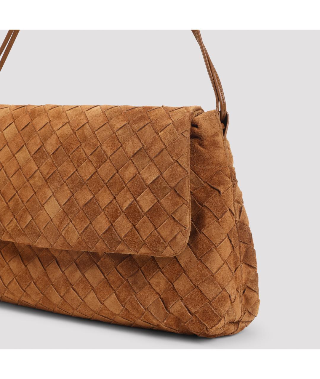 BOTTEGA VENETA Коричневая замшевая сумка с короткими ручками, фото 3