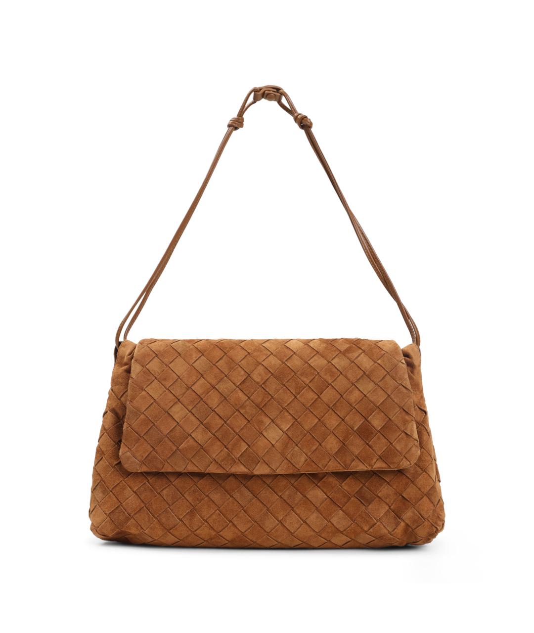 BOTTEGA VENETA Коричневая замшевая сумка с короткими ручками, фото 1