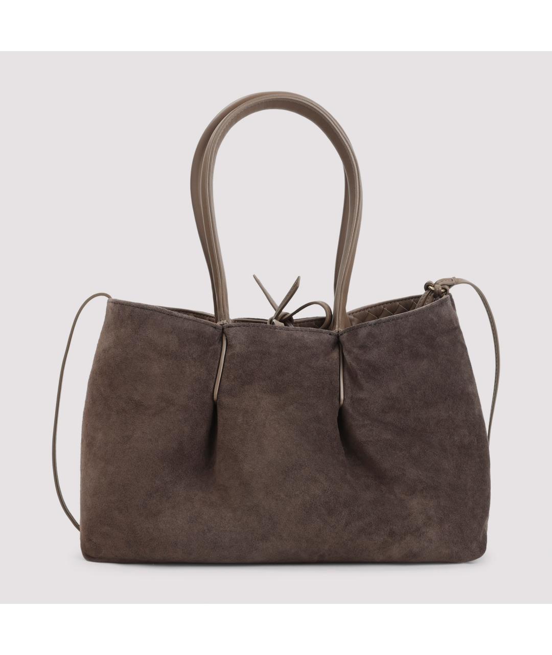 BOTTEGA VENETA Коричневая кожаная сумка с короткими ручками, фото 2