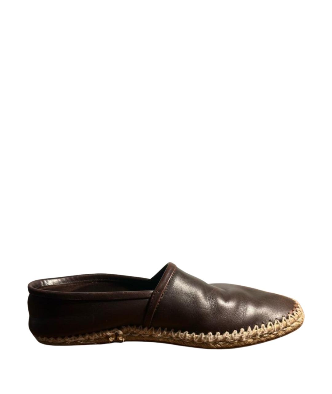 FERRAGAMO Коричневые кожаные эспадрильи, фото 1