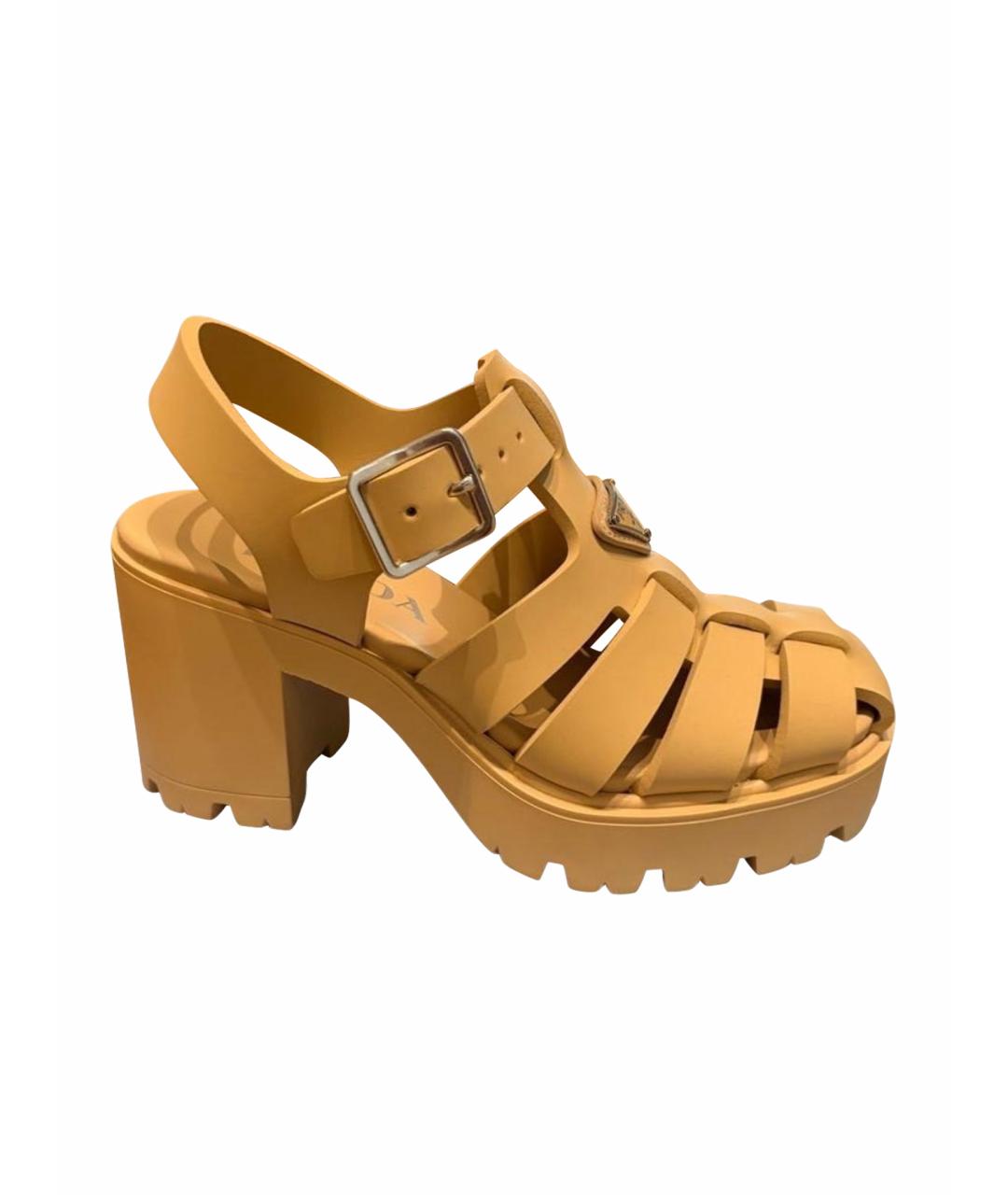 PRADA Бежевые босоножки, фото 1