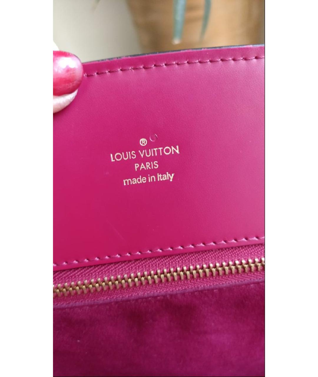 LOUIS VUITTON Коричневая кожаная сумка с короткими ручками, фото 3