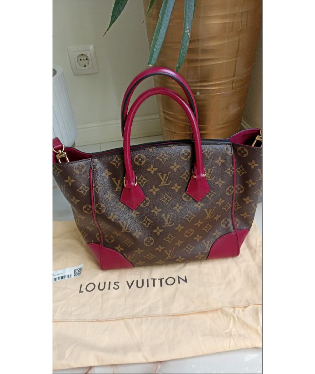 LOUIS VUITTON Коричневая кожаная сумка с короткими ручками, фото 2