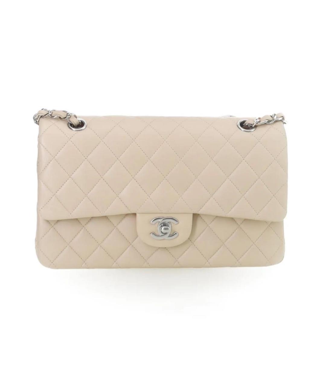 CHANEL Бежевая кожаная сумка через плечо, фото 2