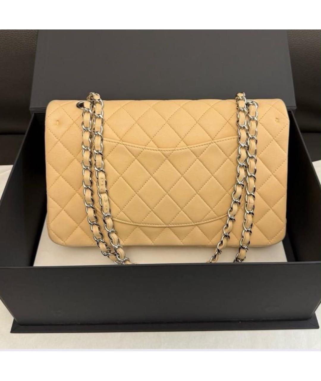 CHANEL Бежевая кожаная сумка через плечо, фото 3