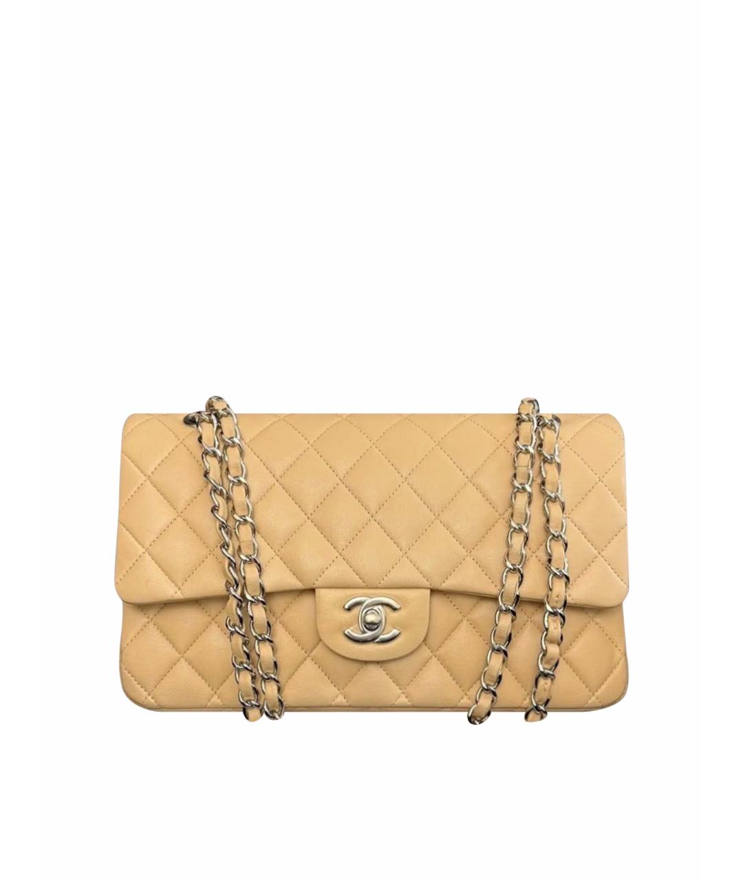 CHANEL Бежевая кожаная сумка через плечо, фото 1