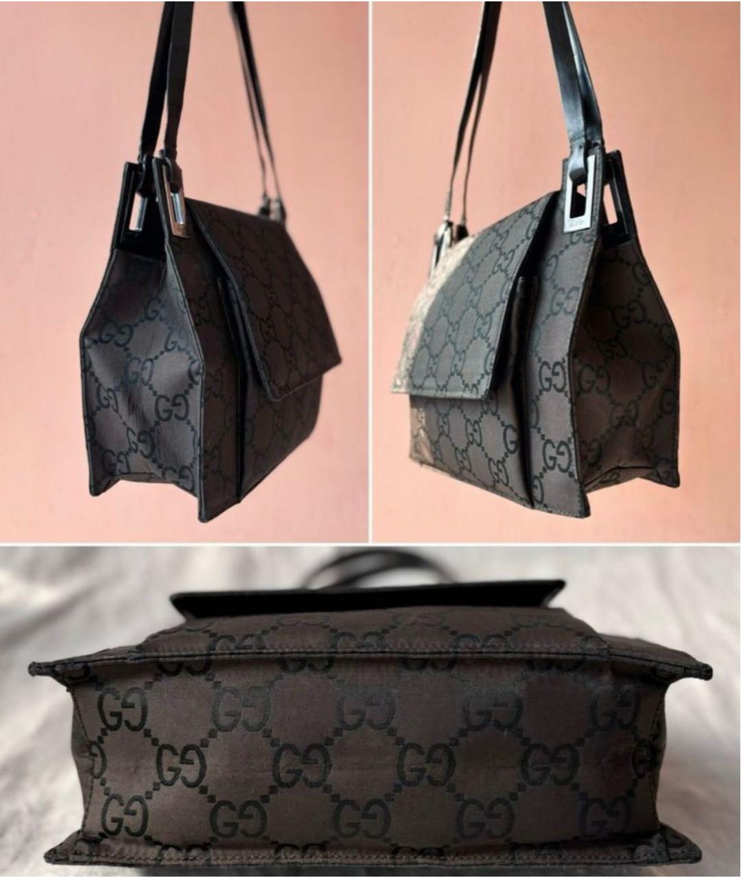 GUCCI Коричневая кожаная сумка с короткими ручками, фото 8