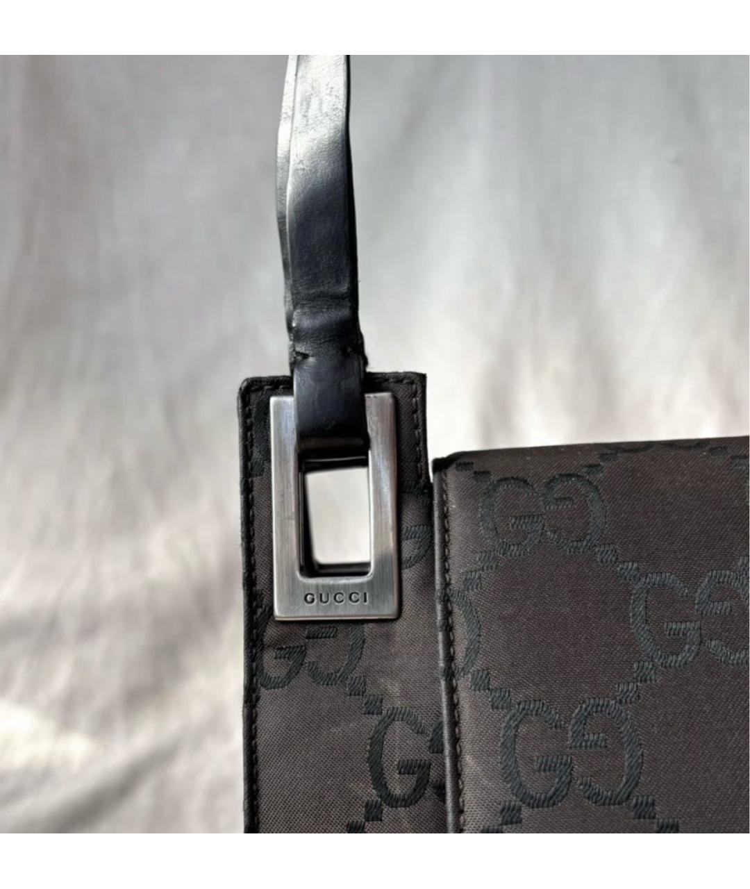 GUCCI Коричневая кожаная сумка с короткими ручками, фото 4