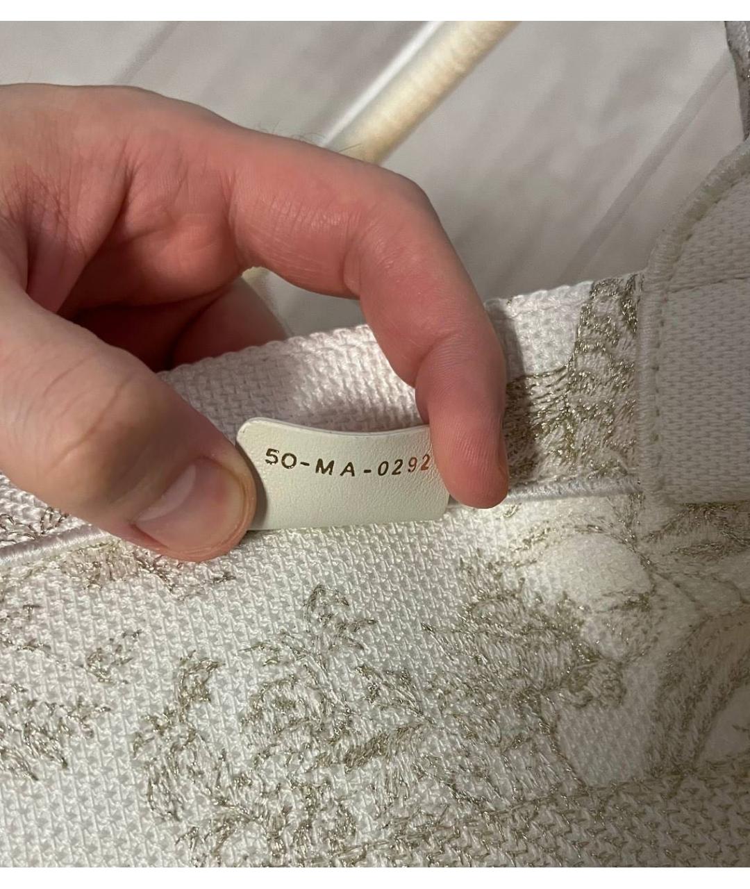 CHRISTIAN DIOR Бежевая жаккардовая сумка тоут, фото 3