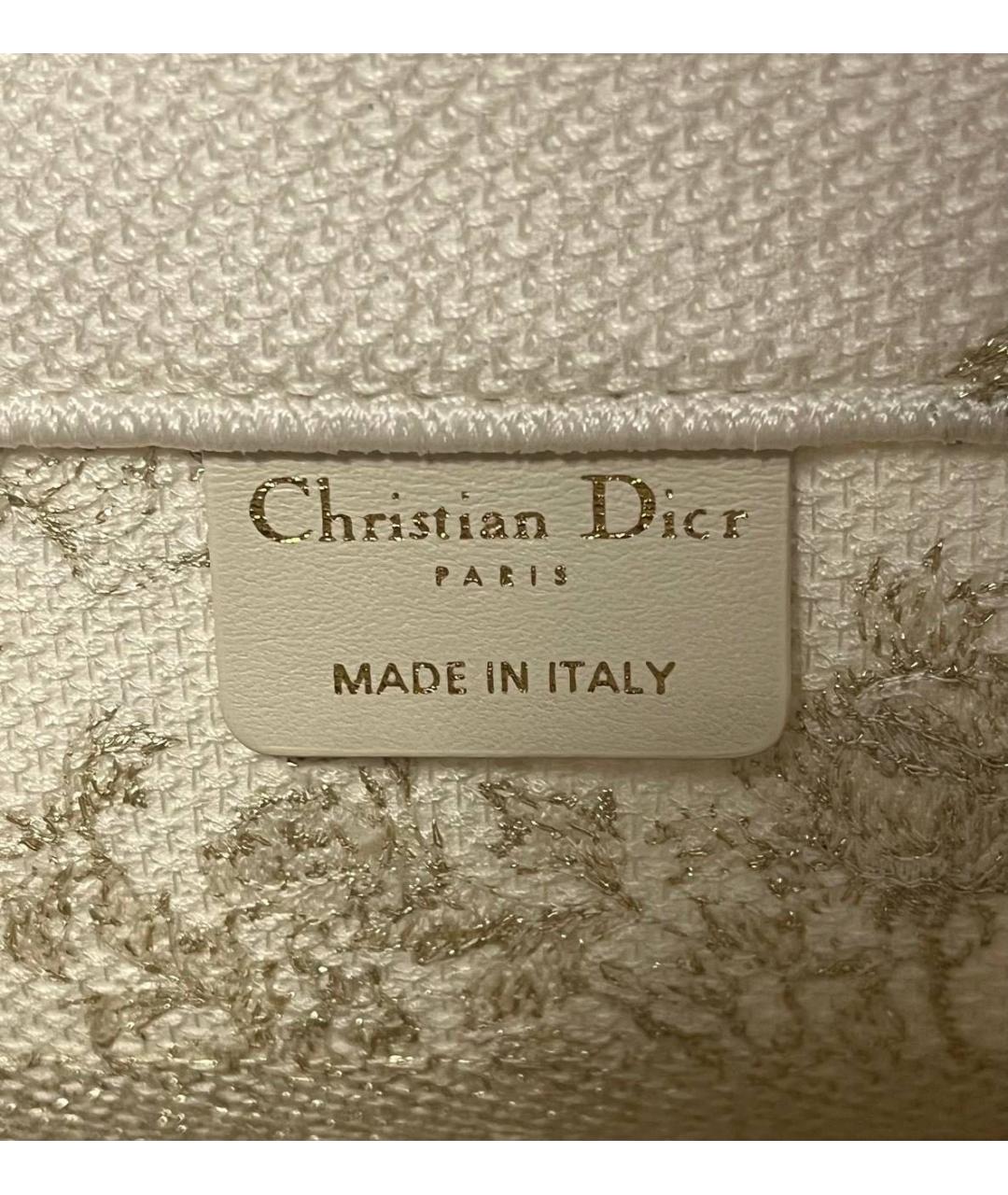 CHRISTIAN DIOR Бежевая жаккардовая сумка тоут, фото 6