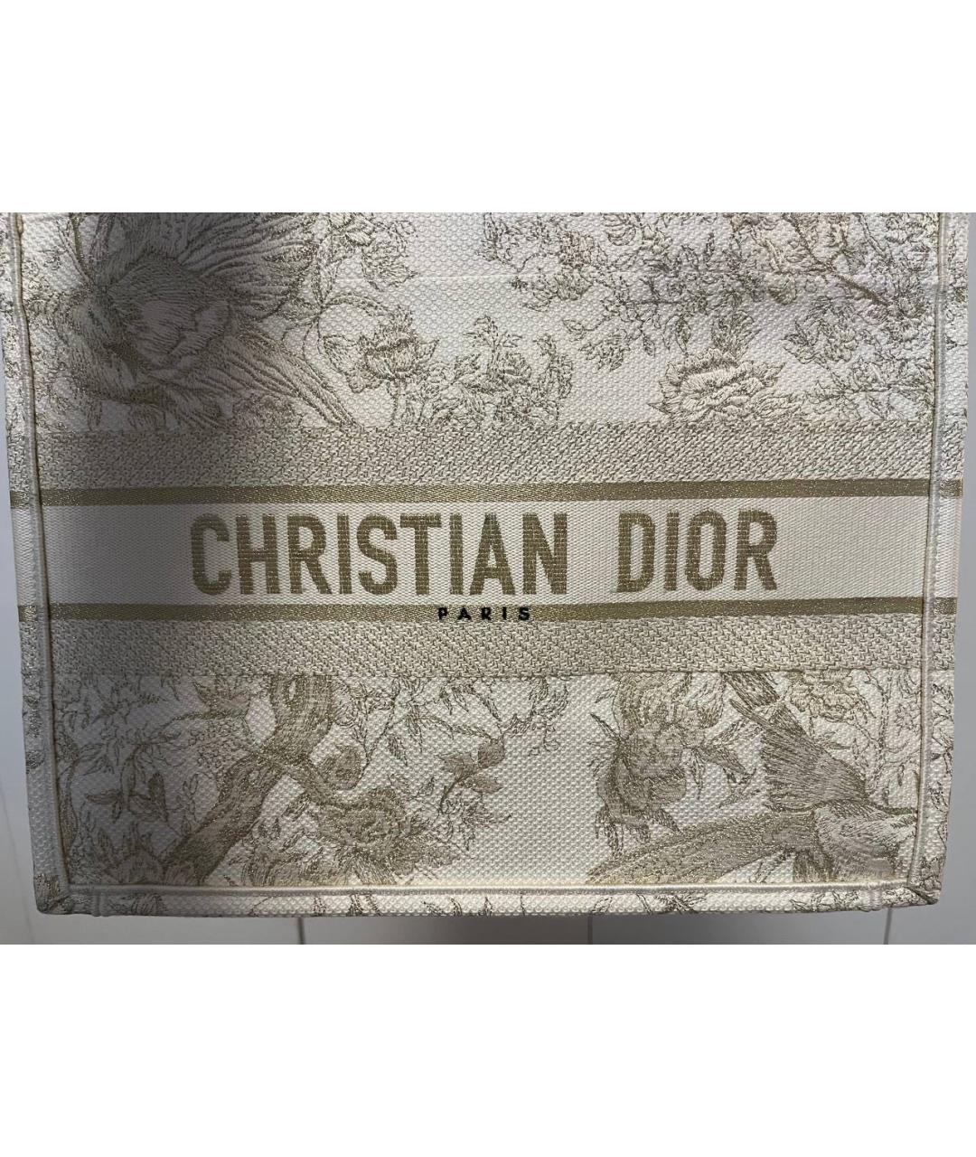 CHRISTIAN DIOR Бежевая жаккардовая сумка тоут, фото 2