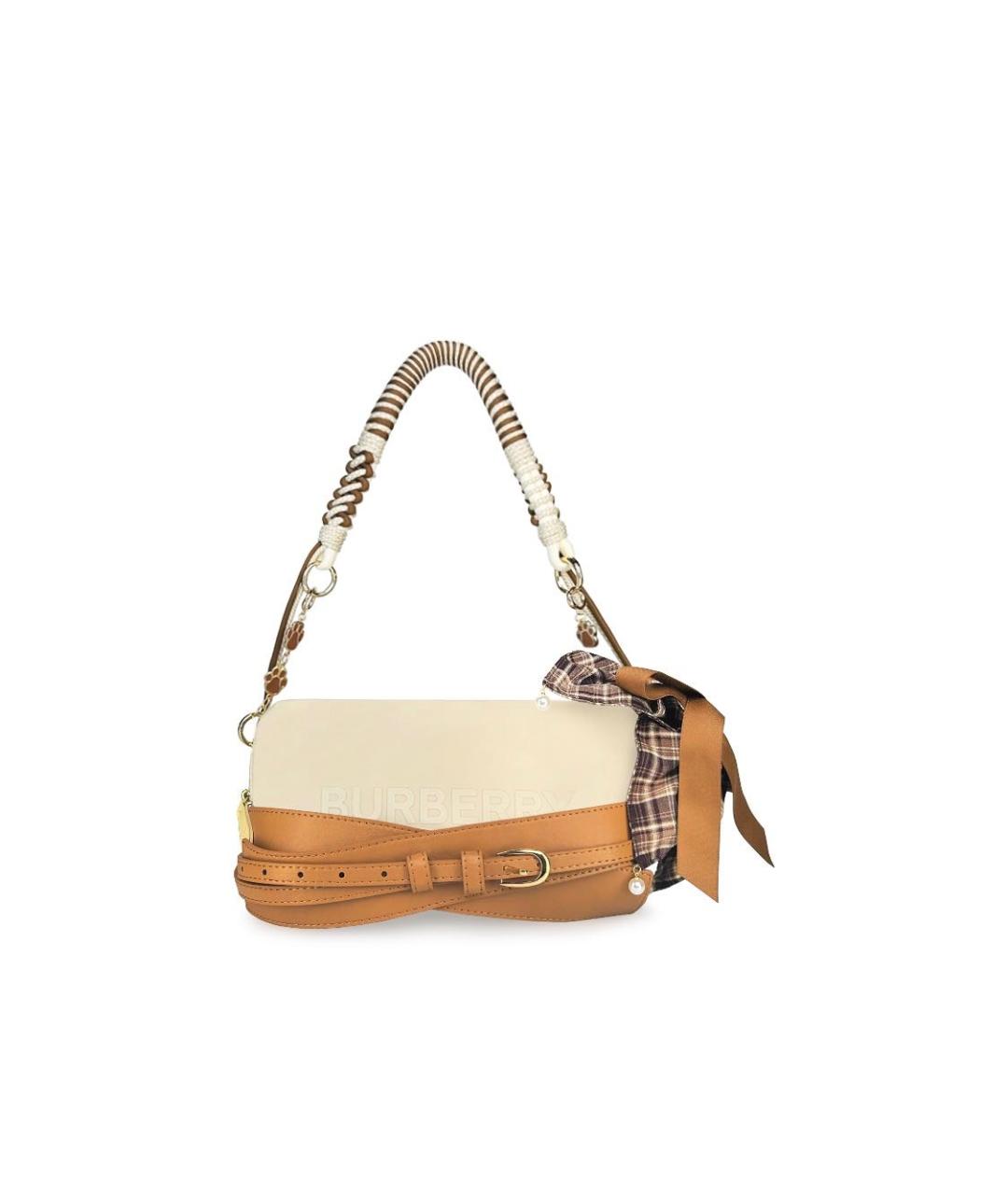 BURBERRY Бежевая сумка с короткими ручками, фото 4