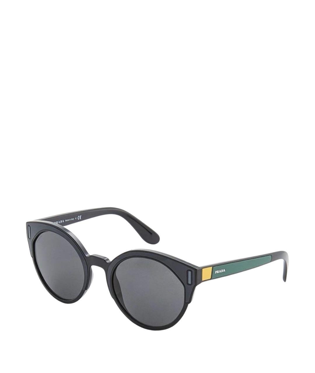 PRADA Черные пластиковые солнцезащитные очки, фото 1