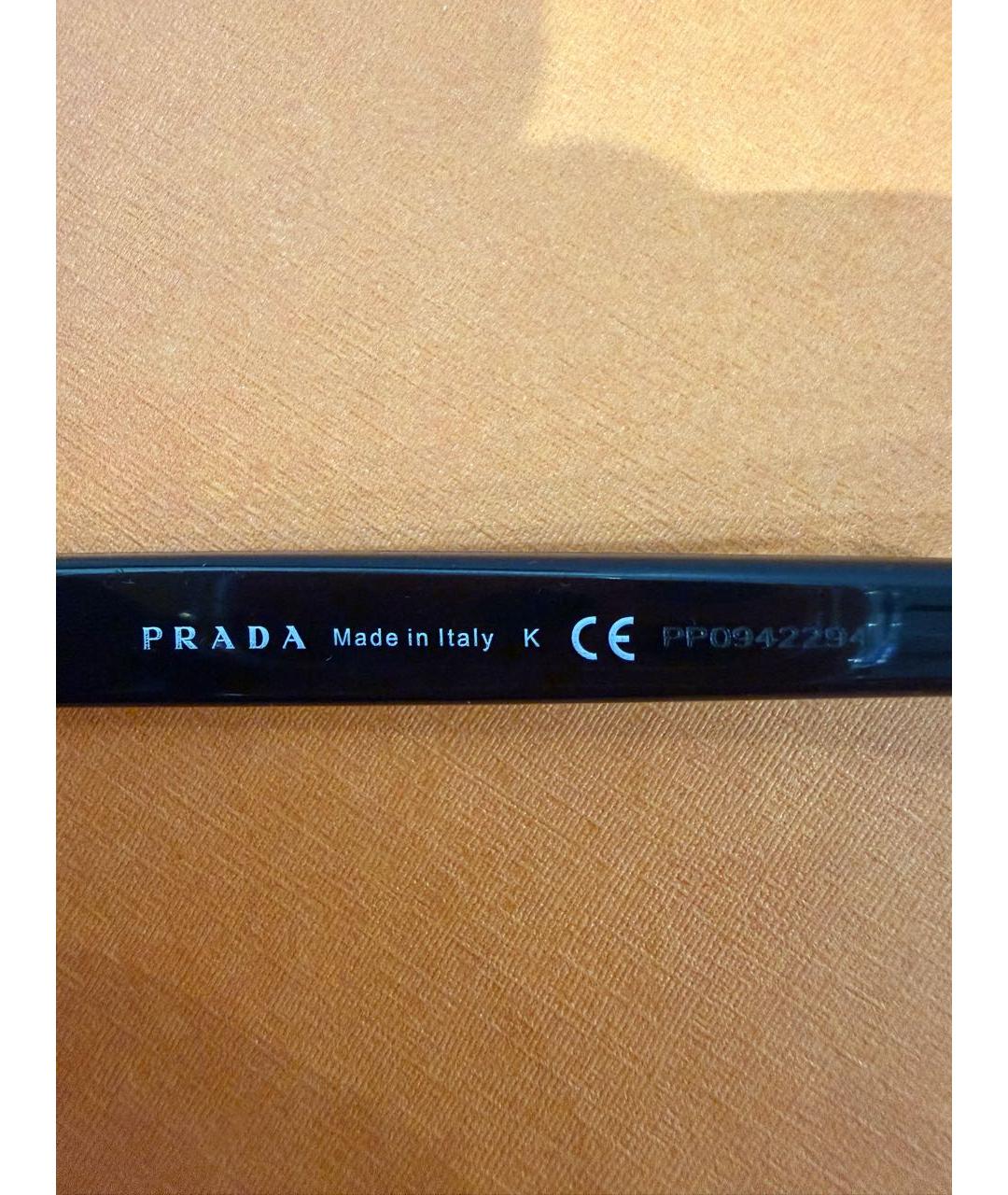 PRADA Черные пластиковые солнцезащитные очки, фото 7