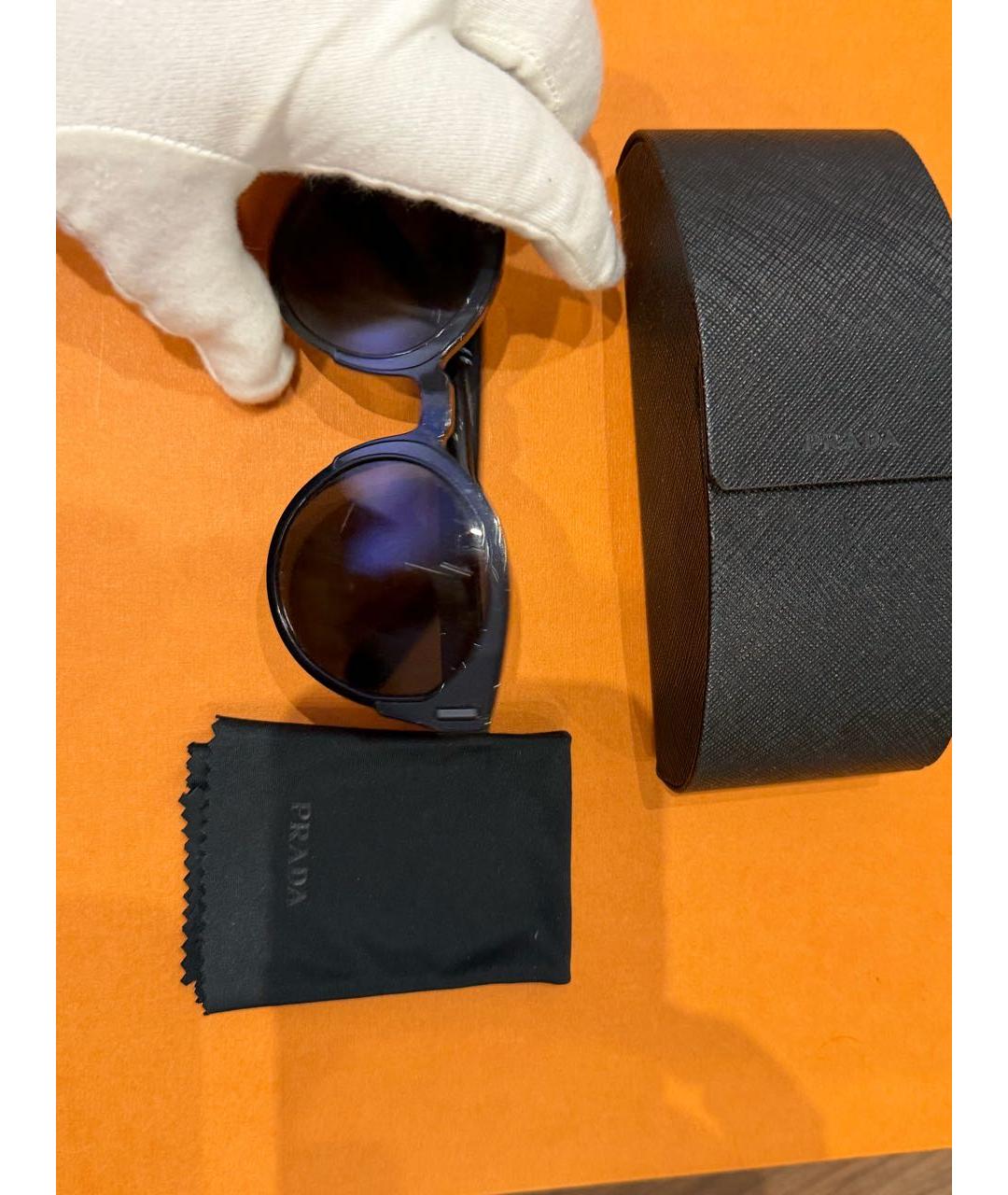 PRADA Черные пластиковые солнцезащитные очки, фото 4
