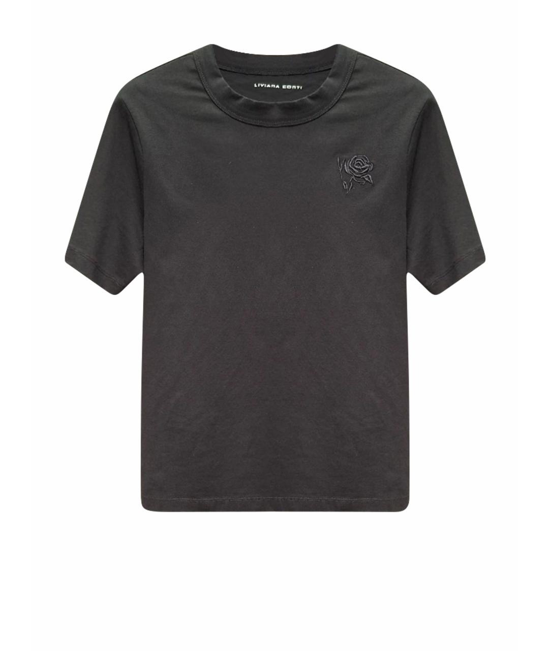 LIVIANA CONTI Черная хлопковая футболка, фото 1