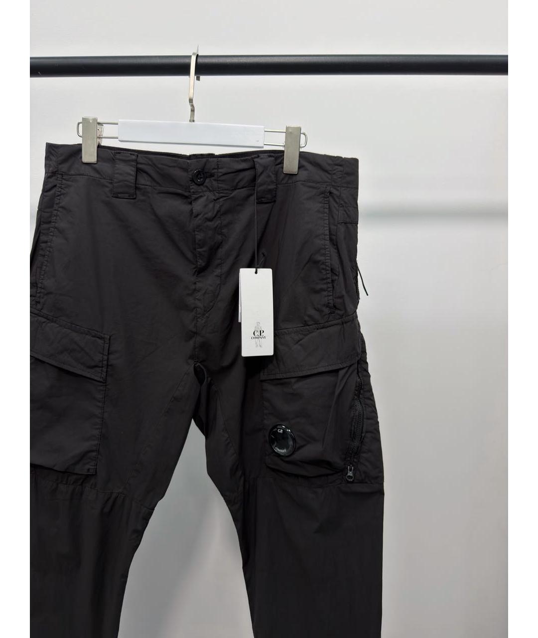 CP COMPANY Черные хлопко-эластановые повседневные брюки, фото 2