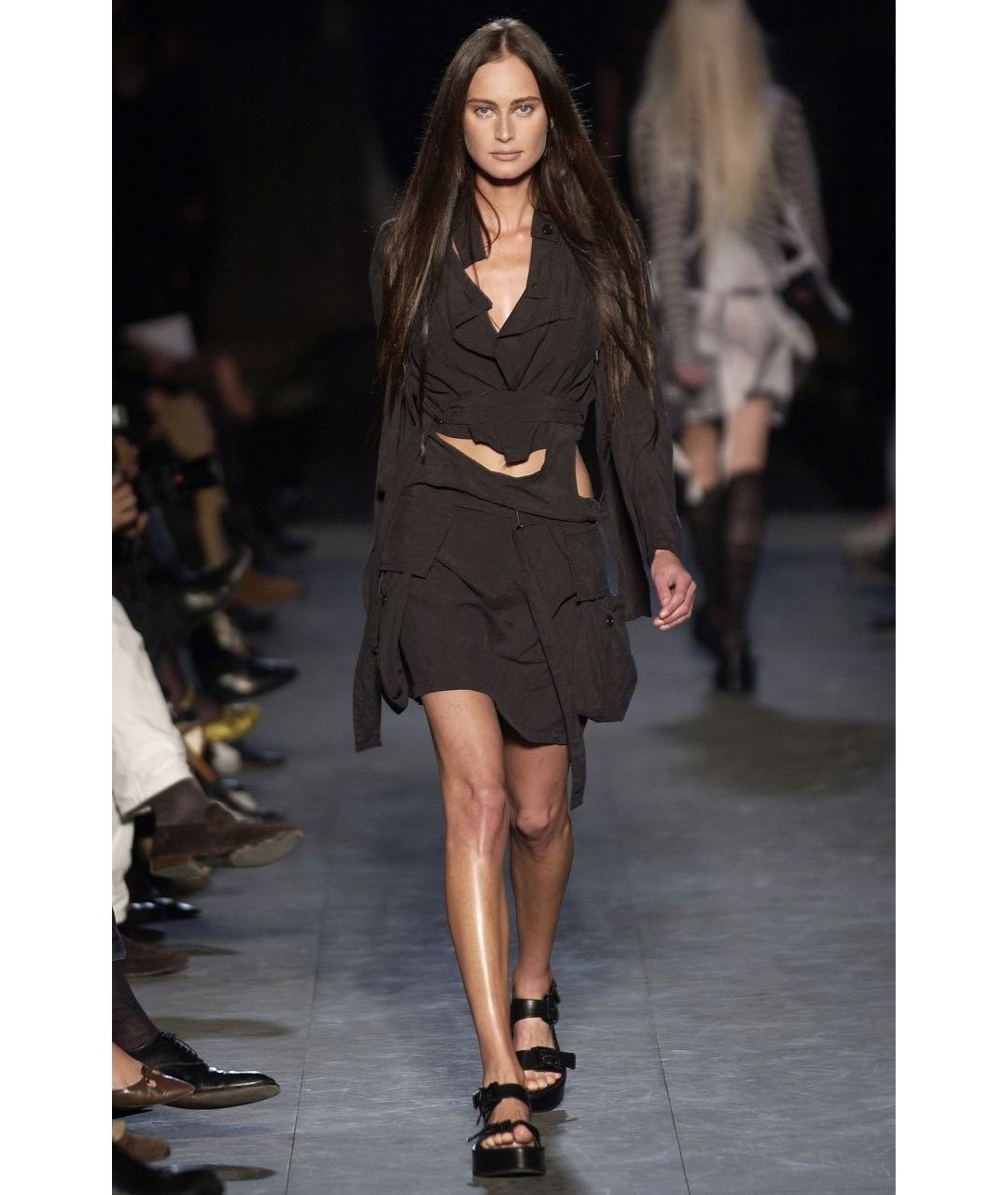 ANN DEMEULEMEESTER Черные кожаные босоножки, фото 2