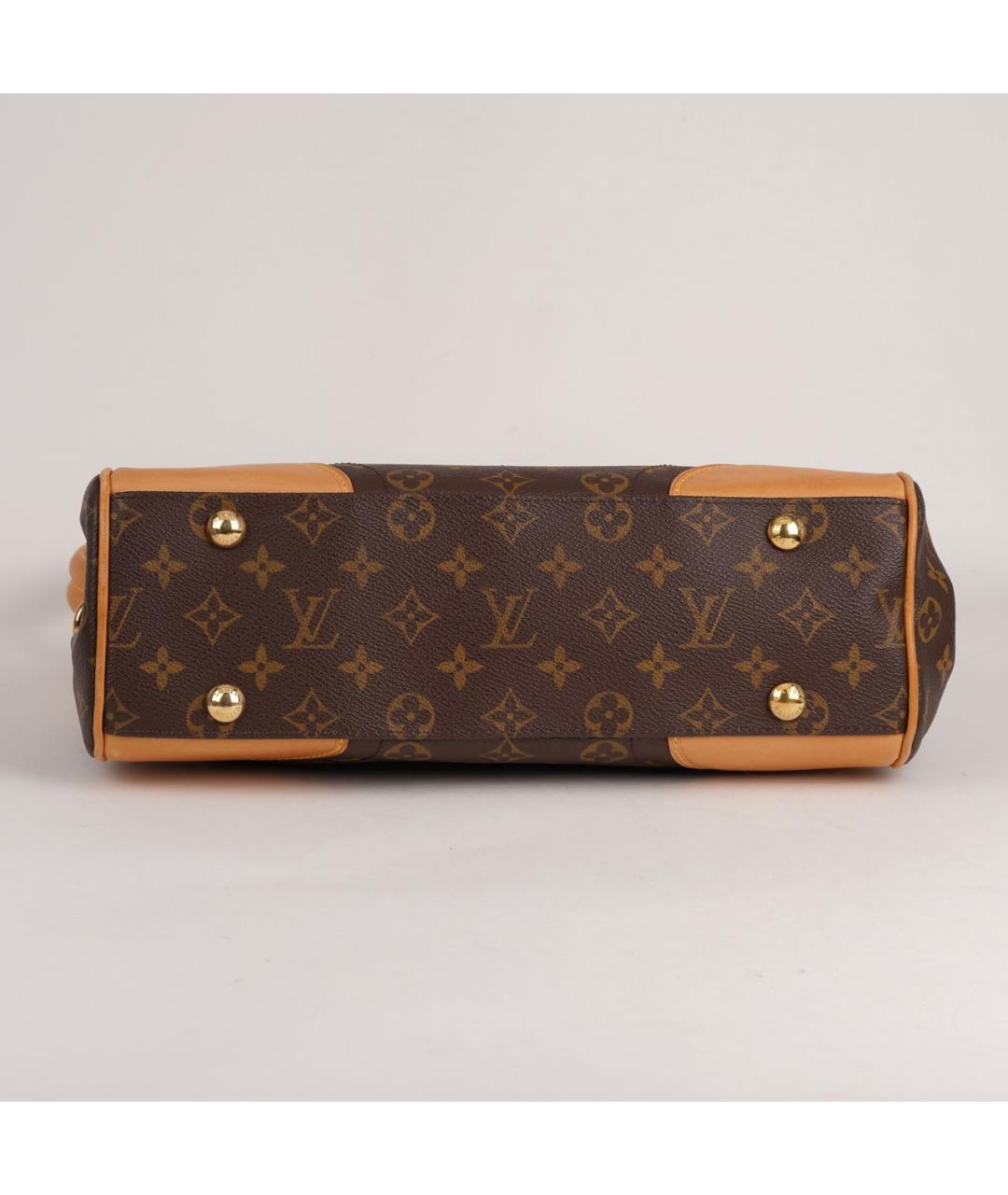 LOUIS VUITTON Коричневая кожаная сумка с короткими ручками, фото 5