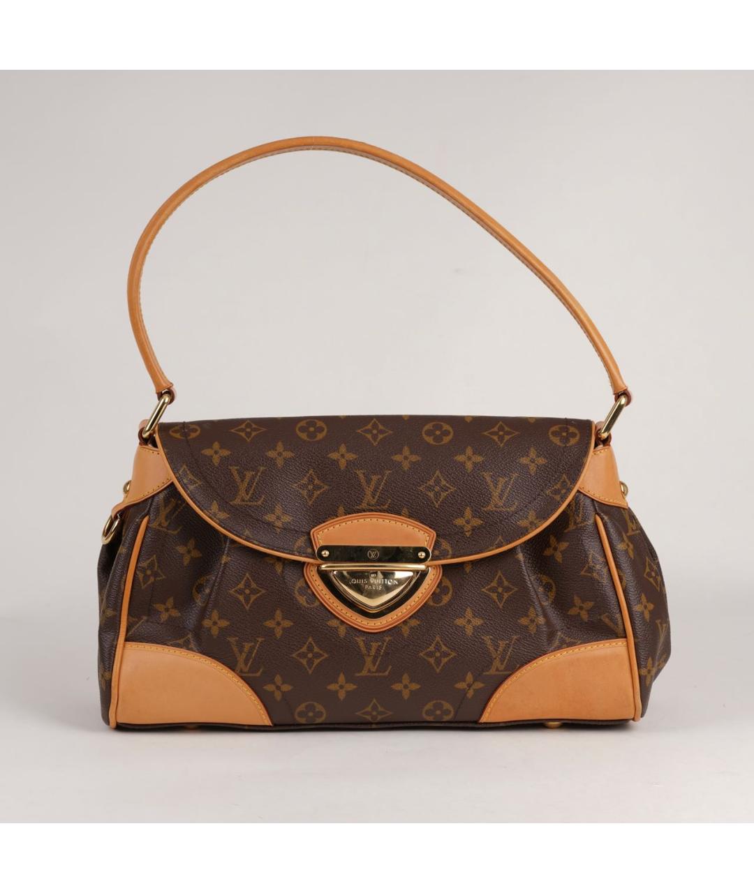 LOUIS VUITTON Коричневая кожаная сумка с короткими ручками, фото 9