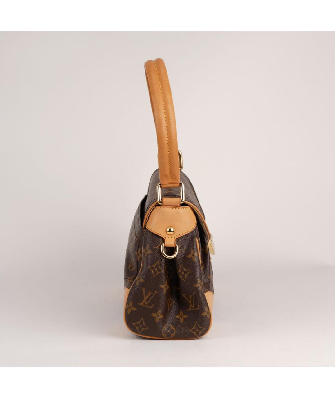 LOUIS VUITTON Коричневая кожаная сумка с короткими ручками, фото 3