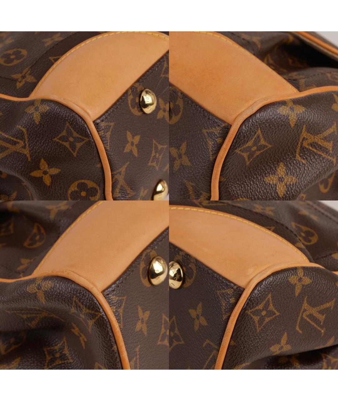 LOUIS VUITTON Коричневая кожаная сумка с короткими ручками, фото 8