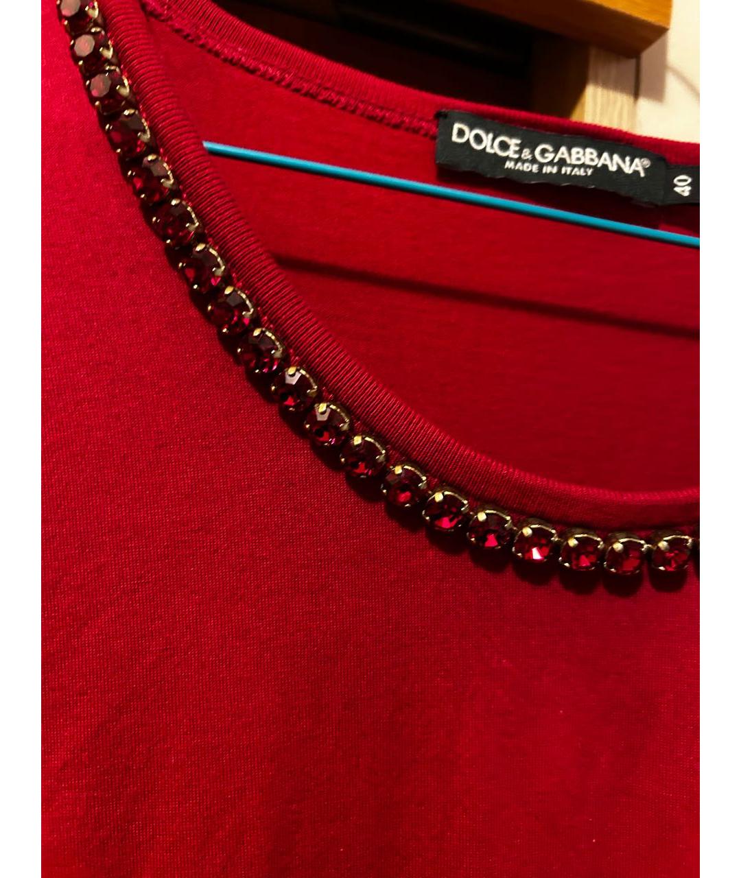 DOLCE&GABBANA Красная хлопковая майка, фото 3