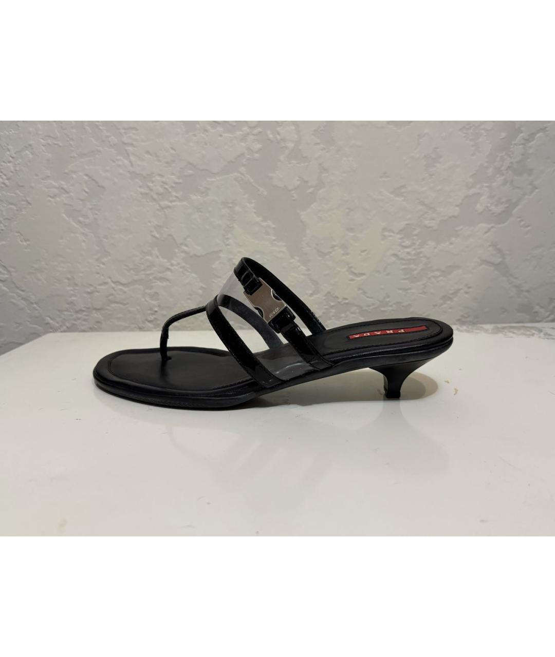 PRADA Черные кожаные мюли, фото 7