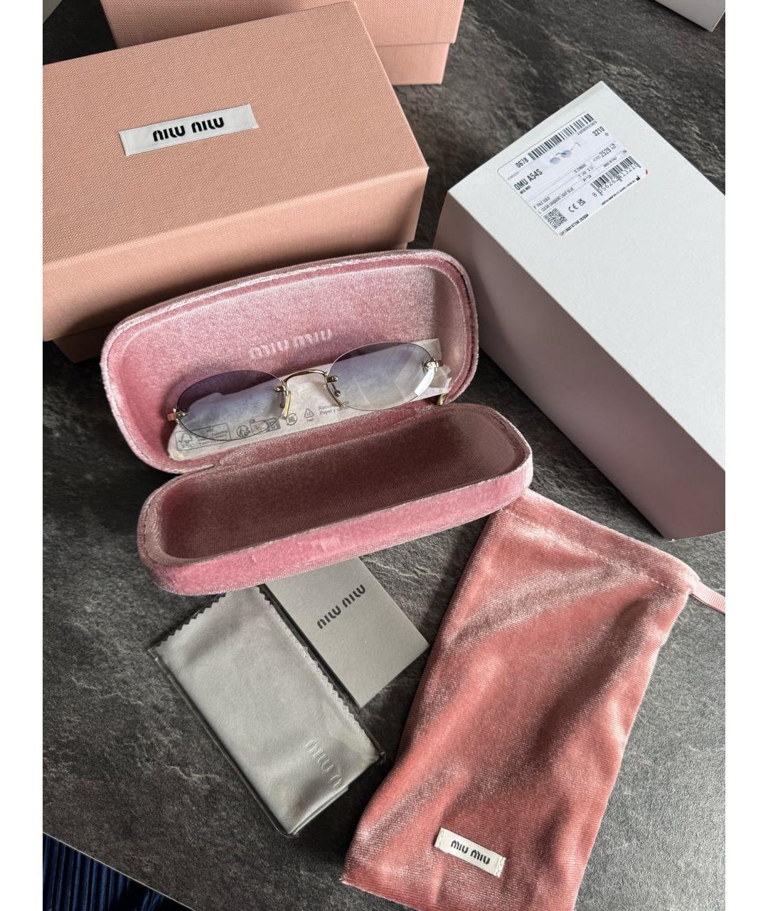 MIU MIU Голубые металлические солнцезащитные очки, фото 2