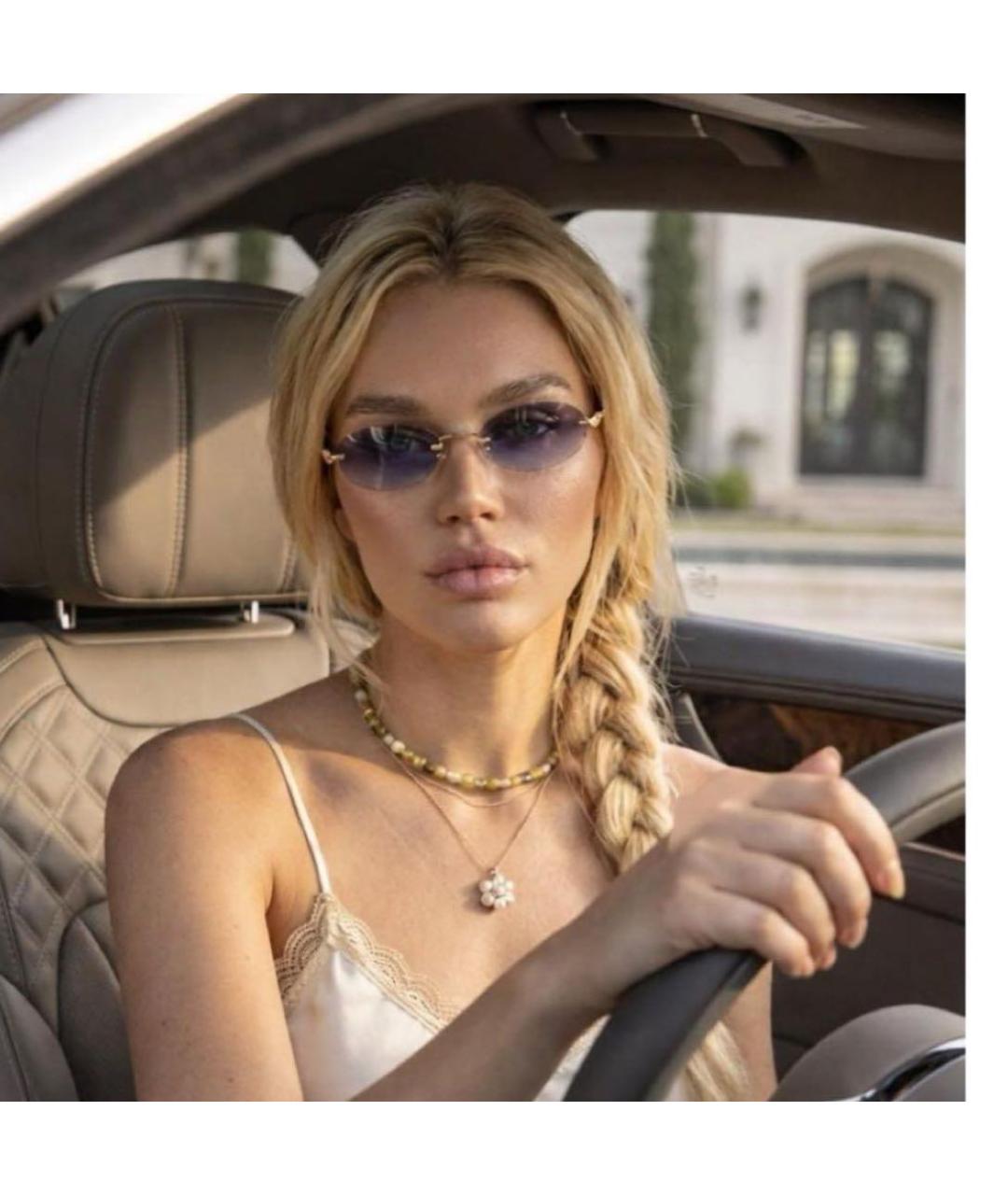 MIU MIU Голубые металлические солнцезащитные очки, фото 4