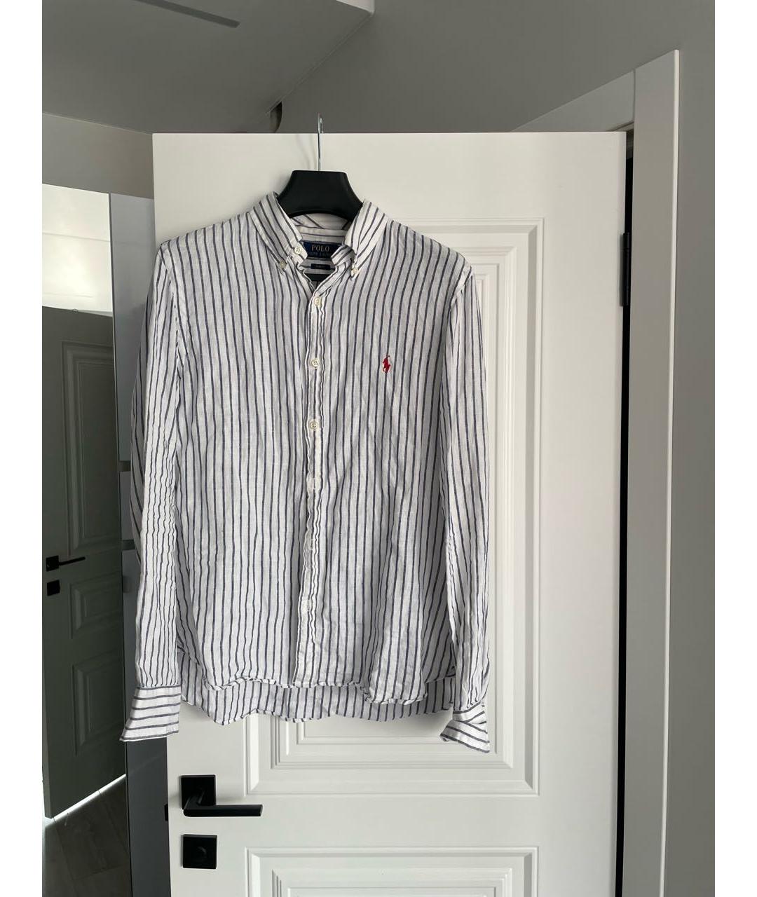 POLO RALPH LAUREN Белая льняная кэжуал рубашка, фото 5
