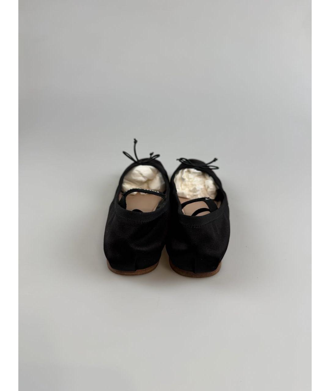 MIU MIU Черные текстильные балетки, фото 4
