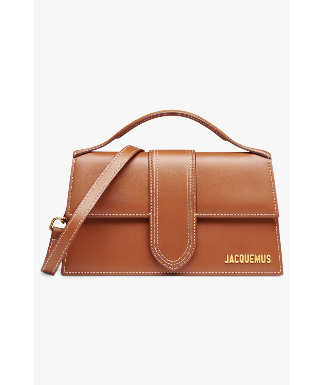 JACQUEMUS Коричневая кожаная сумка через плечо, фото 3