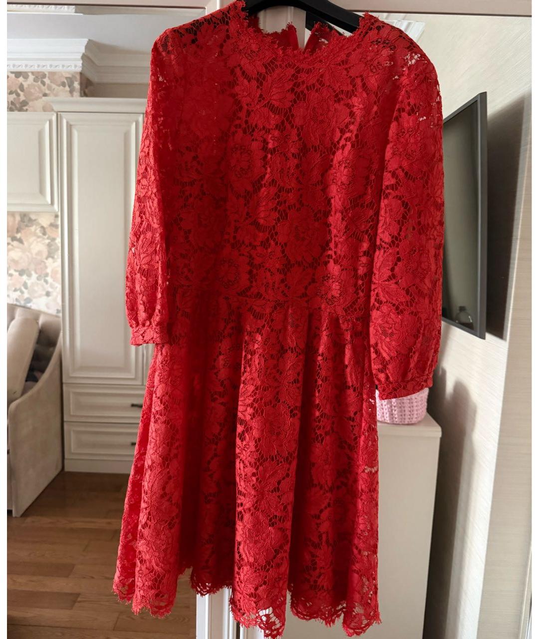 VALENTINO Красное кружевное вечернее платье, фото 6