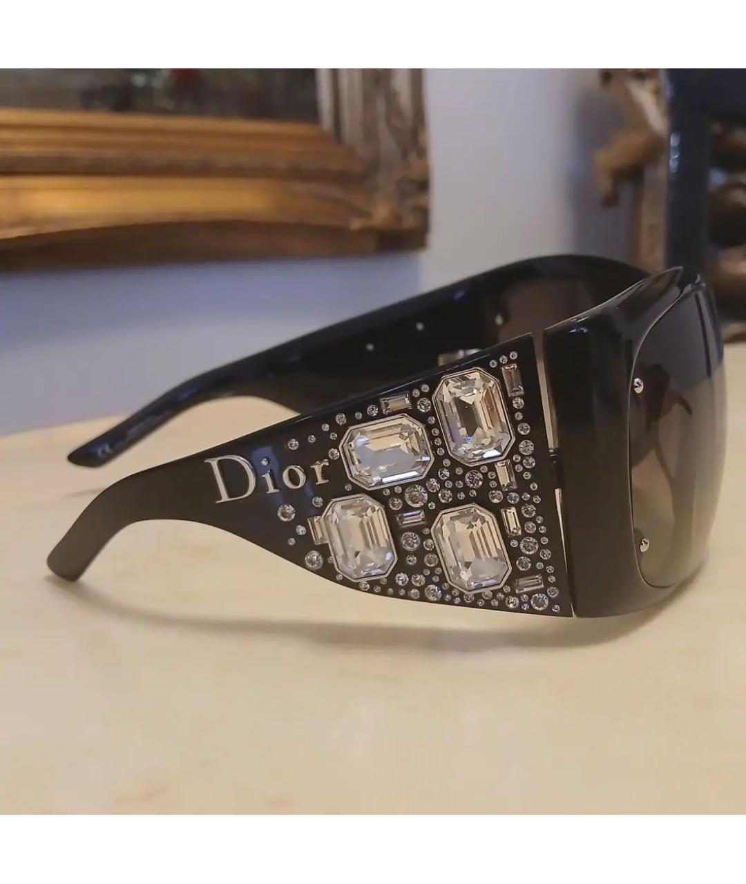 CHRISTIAN DIOR Черные пластиковые солнцезащитные очки, фото 2