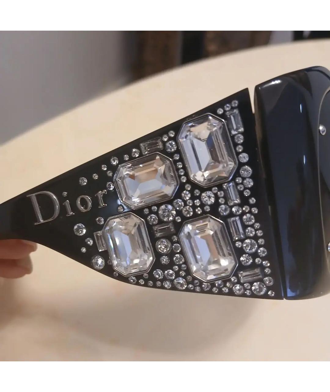 CHRISTIAN DIOR Черные пластиковые солнцезащитные очки, фото 4